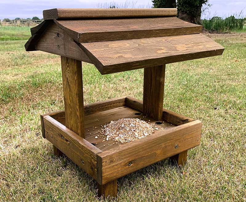 Ground Bird Table With Roof